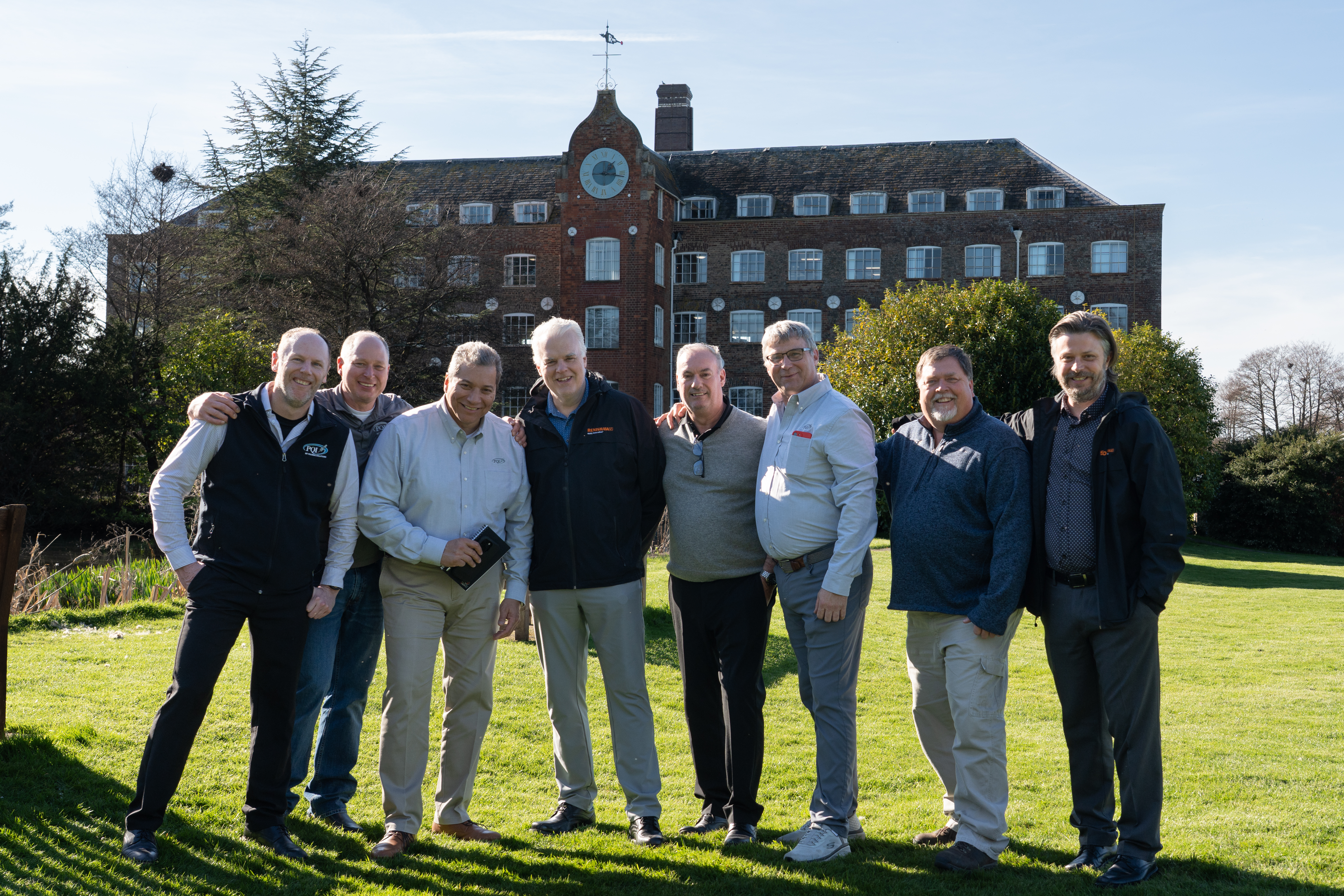 PQI and Renishaw teams at Renishaw headquarters in Gloucestershire, UK during March 2026 visit.